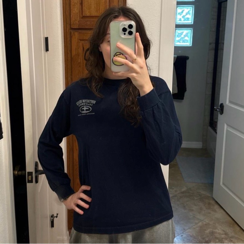 Women's Navy Long Sleeve Top